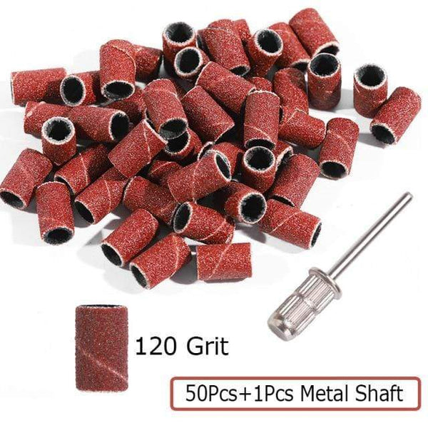 Planet Gates 120grit 50pcs 1shaft Nail Drill Bits Foot Care Polishing Manicure Gel Polish Remover Replacement Tools Cutter Zebra Sanding Bands