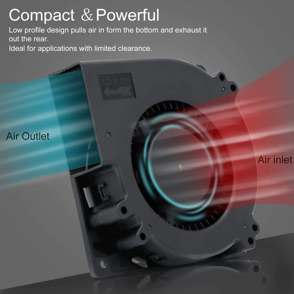 Planet Gates 120mm AC Computer Fan Blower 12cm 120x120x32mm 12032 Centrifugal w/ 120V 220V to 3V - 12V 2A with Speed Controller for Grow Tent