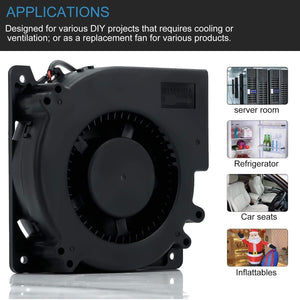 Planet Gates 120mm AC Computer Fan Blower 12cm 120x120x32mm 12032 Centrifugal w/ 120V 220V to 3V - 12V 2A with Speed Controller for Grow Tent