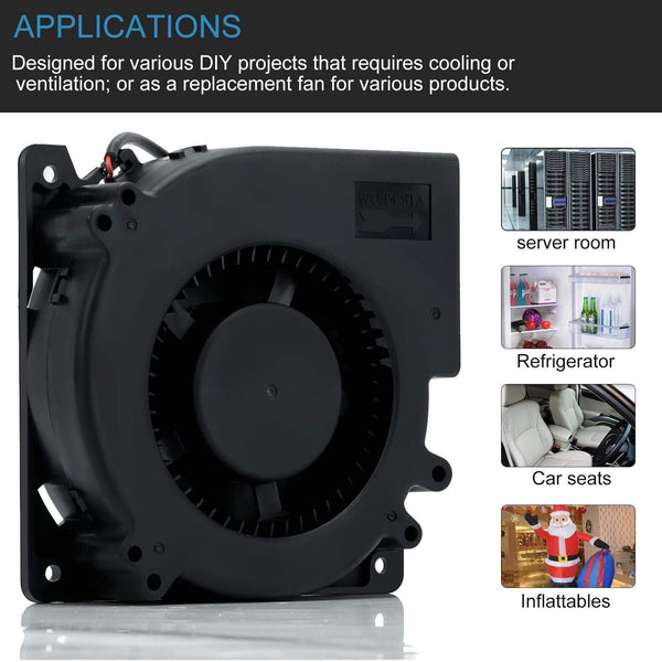 Planet Gates 120mm AC Computer Fan Blower 12cm 120x120x32mm 12032 Centrifugal w/ 120V 220V to 3V - 12V 2A with Speed Controller for Grow Tent