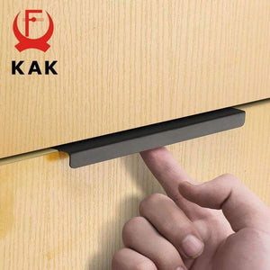 Planet Gates 120mm KAK Fashion Black Hidden Cabinet Handles Zinc Alloy Kitchen Cupboard Pulls Drawer Knobs Furniture Bedroom Door Handle Hardware