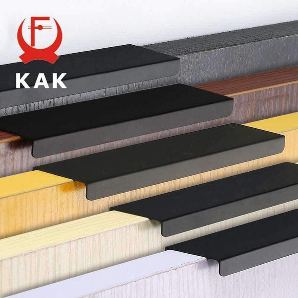Planet Gates 120mm KAK Fashion Black Hidden Cabinet Handles Zinc Alloy Kitchen Cupboard Pulls Drawer Knobs Furniture Bedroom Door Handle Hardware