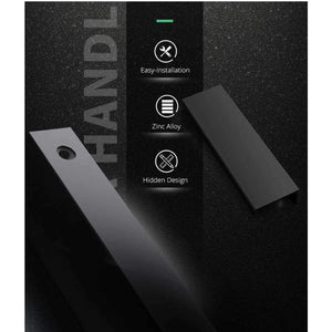 Planet Gates 120mm KAK Fashion Black Hidden Cabinet Handles Zinc Alloy Kitchen Cupboard Pulls Drawer Knobs Furniture Bedroom Door Handle Hardware