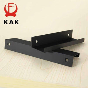 Planet Gates 120mm KAK Fashion Black Hidden Cabinet Handles Zinc Alloy Kitchen Cupboard Pulls Drawer Knobs Furniture Bedroom Door Handle Hardware