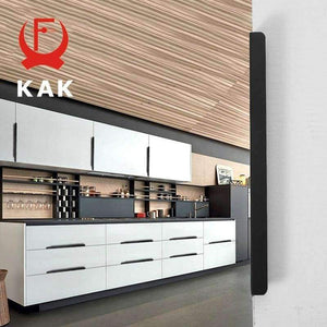 Planet Gates 120mm KAK Fashion Black Hidden Cabinet Handles Zinc Alloy Kitchen Cupboard Pulls Drawer Knobs Furniture Bedroom Door Handle Hardware