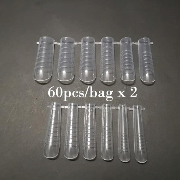 Planet Gates 120pcs in bag Dual Nail Forms French False Tips Builder Poly UV Nail Gel System Acrylic Nail Art Decorations Long Full Cover Easy Tools
