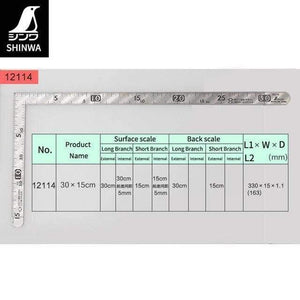 Planet Gates 12114 / Ruler Multi-function Woodworking Decoration 90 degree High Precision Curved Measuring Tool Right Angle Ruler Turning Ruler