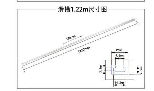 300-1220mm T-track T-slot Miter Track Jig T Screw Fixture Slot 19x9.5mm For Table Saw Router Table Woodworking Tool