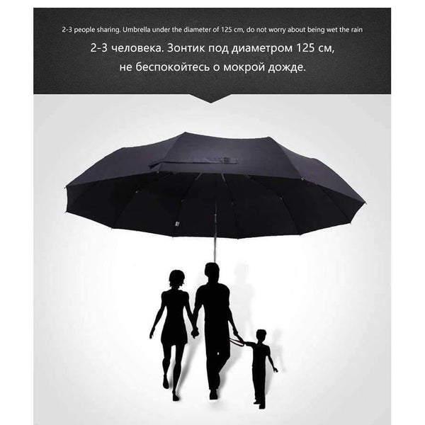 Planet Gates 125cm Automatic Umbrella Men Rain Women 3Folding Windproof Large Paraguas Male Woman Big Umbrella Outdoor Parapluie