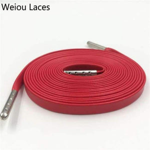Planet Gates 1263	Red Silver tips / 100cm Official Weiou Luxury Flat Genuine Customized Sneakers Leather Shoe Laces Premium Goatskin SMOOTH Shoelaces CLEAN Shoestring