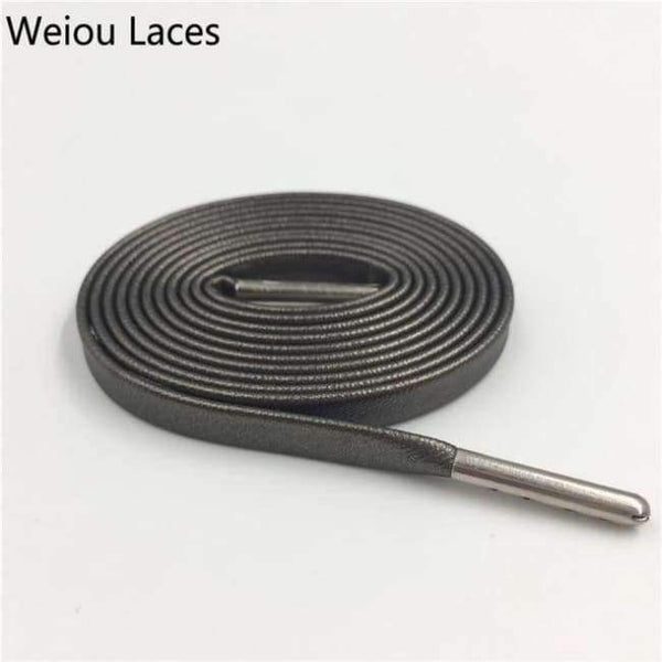 Planet Gates 1270CopperSilver tip / 100cm Official Weiou Luxury Flat Genuine Customized Sneakers Leather Shoe Laces Premium Goatskin SMOOTH Shoelaces CLEAN Shoestring