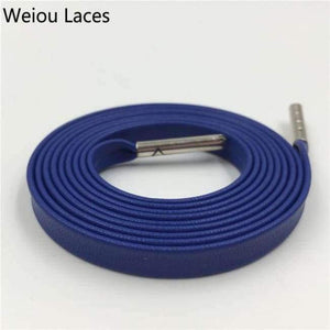 Planet Gates 1271 Blue Silver tip / 100cm Official Weiou Luxury Flat Genuine Customized Sneakers Leather Shoe Laces Premium Goatskin SMOOTH Shoelaces CLEAN Shoestring