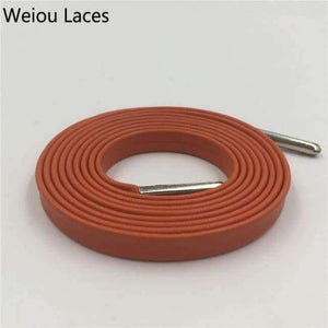 Planet Gates 1272Orange Silver ti / 100cm Official Weiou Luxury Flat Genuine Customized Sneakers Leather Shoe Laces Premium Goatskin SMOOTH Shoelaces CLEAN Shoestring