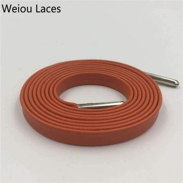 Planet Gates 1272Orange Silver ti / 100cm Official Weiou Luxury Flat Genuine Customized Sneakers Leather Shoe Laces Premium Goatskin SMOOTH Shoelaces CLEAN Shoestring