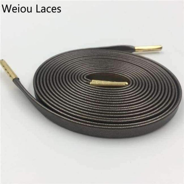 Planet Gates 1278 Copper Gold tip / 100cm Official Weiou Luxury Flat Genuine Customized Sneakers Leather Shoe Laces Premium Goatskin SMOOTH Shoelaces CLEAN Shoestring