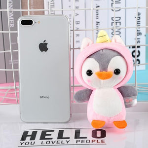 Planet Gates 12CM Penguin Stuffed Plush Animal Pendant Keychain Doll Stroller Toys For Children Kids Small Mini Plush Toys Baby Xmas Gift