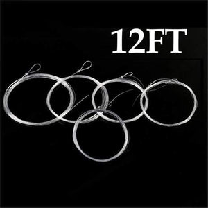 Planet Gates 12FT / 0X 7.5ft-15ft 0X-7X Tapered Leader with Loop Nylon Leader Clear Fly Fishing Line
