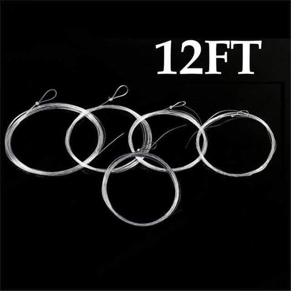 Planet Gates 12FT / 0X 7.5ft-15ft 0X-7X Tapered Leader with Loop Nylon Leader Clear Fly Fishing Line