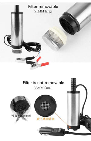 Planet Gates 12l/min 38/51MM Dc Electric Submersible Pump For Pumping Diesel Oil Water , Fuel Transfer Pump ,oil Suction Pump , 12 24 V Volt