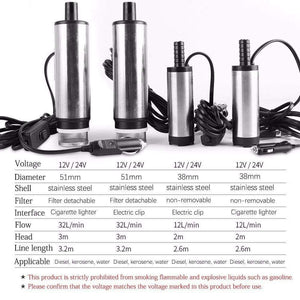 Planet Gates 12l/min 38/51MM Dc Electric Submersible Pump For Pumping Diesel Oil Water , Fuel Transfer Pump ,oil Suction Pump , 12 24 V Volt