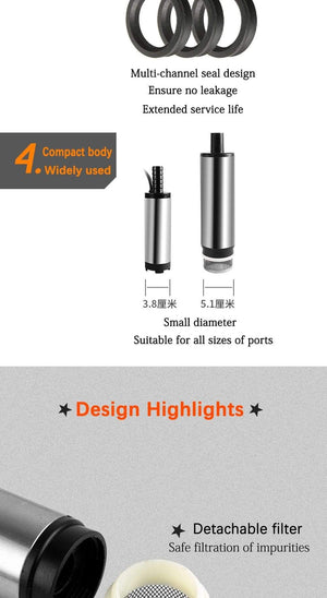 Planet Gates 12l/min 38/51MM Dc Electric Submersible Pump For Pumping Diesel Oil Water , Fuel Transfer Pump ,oil Suction Pump , 12 24 V Volt