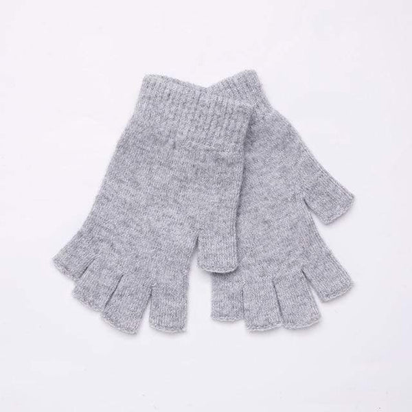 Planet Gates 12Light Gray / Elastic Sparsil Women Men Half Finger Cashmere Glove Short Wool Knitted Wrist Mitten Winter Warm Unisex Wool Stretch Fingerless Gloves