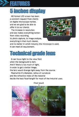 Planet Gates 12MP 1080P Digital Industry Video Microscope Camera 560X Zoom HDMI USB Microscope For Phone PCB Soldering Repair