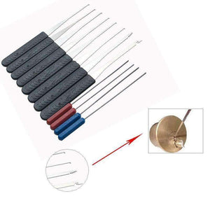 Planet Gates 12pc Black Lock Pick Set Kit Locksmith Hand Tool Broken Key Extractor Remove Removal Hook Hardware DIY Hand Tool Stainless Steel