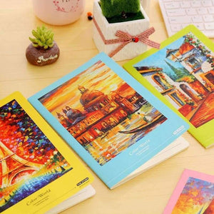 Planet Gates 12pc/lot Color world Student notebook / car line A5 diary writing pad/fashion stitching book / notebook/Office supplier