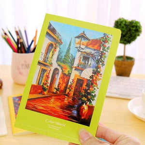 Planet Gates 12pc/lot Color world Student notebook / car line A5 diary writing pad/fashion stitching book / notebook/Office supplier