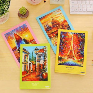 Planet Gates 12pc/lot Color world Student notebook / car line A5 diary writing pad/fashion stitching book / notebook/Office supplier