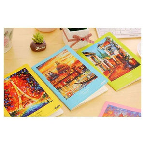 Planet Gates 12pc/lot Color world Student notebook / car line A5 diary writing pad/fashion stitching book / notebook/Office supplier
