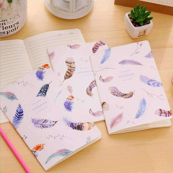 Planet Gates 12pc/lot  Colored feathers Student notebook / car line A5 diary writing pad/fashion stitching book / notebook/Office supplier