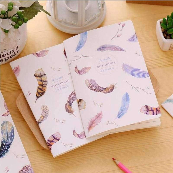 Planet Gates 12pc/lot  Colored feathers Student notebook / car line A5 diary writing pad/fashion stitching book / notebook/Office supplier
