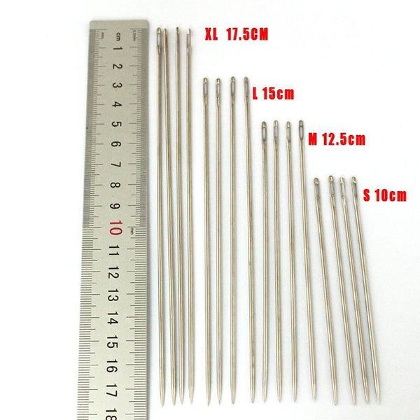 Planet Gates 12pcs 4size Hand Stitches Stainless Steel Embroidery Needle Needlework Knitting Needles Arts & Crafts Sewing Tools  4" 5" 6" 7"