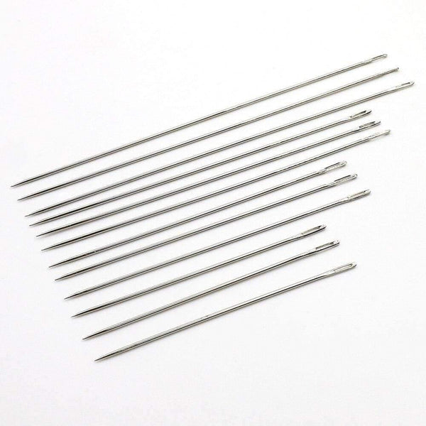 Planet Gates 12pcs 4size Hand Stitches Stainless Steel Embroidery Needle Needlework Knitting Needles Arts & Crafts Sewing Tools  4" 5" 6" 7"