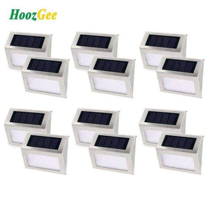 Planet Gates 12Pcs (6Pack) HoozGee Solar Lamp Outdoor Garden Step Lights Security Stairway Wall Path Light with 3 LED Beads Stair Deck Waterproof