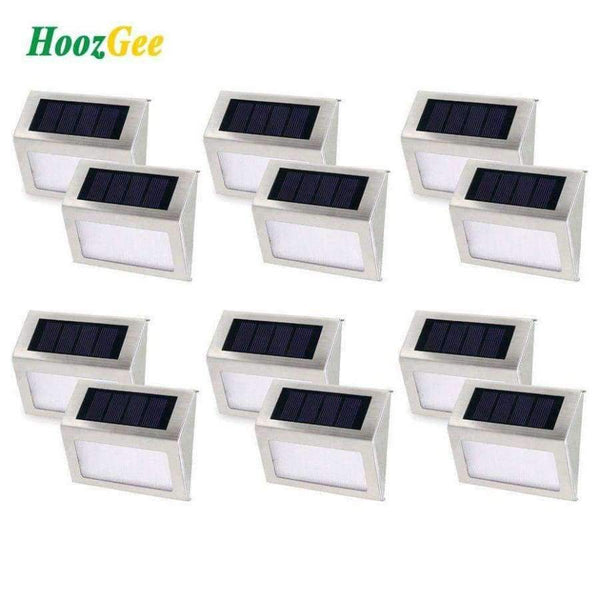 Planet Gates 12Pcs (6Pack) HoozGee Solar Lamp Outdoor Garden Step Lights Security Stairway Wall Path Light with 3 LED Beads Stair Deck Waterproof
