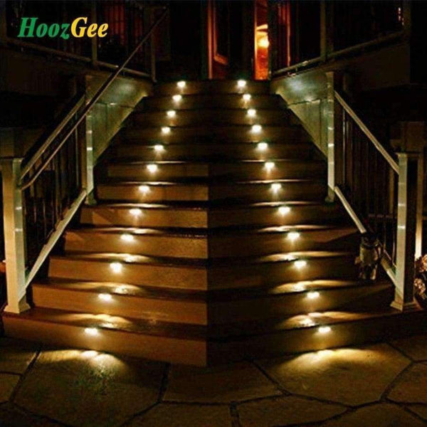 Planet Gates 12Pcs (6Pack) HoozGee Solar Lamp Outdoor Garden Step Lights Security Stairway Wall Path Light with 3 LED Beads Stair Deck Waterproof