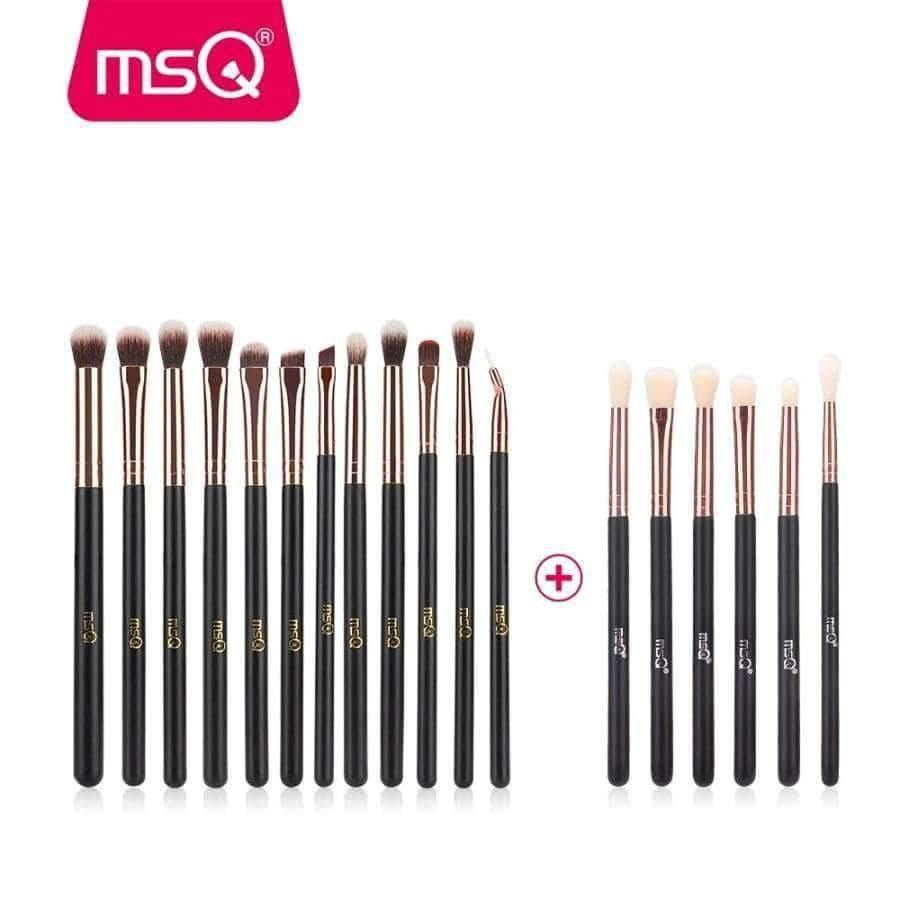 Planet Gates 12pcs+6pcs Eye Makeup Brushes Set Professional Eyeshadow Blending Make Up Brushes Soft Synthetic Hair Without Skin Hurt