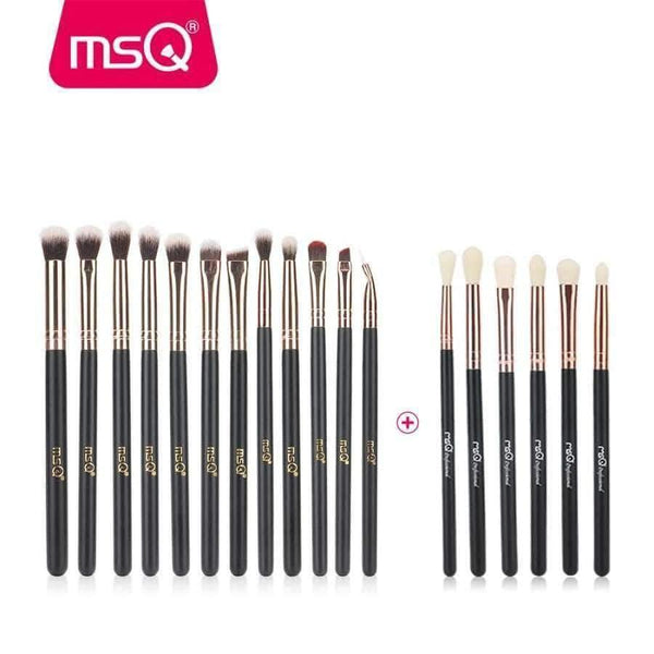 Planet Gates 12pcs+6pcs Eye Makeup Brushes Set Professional Eyeshadow Blending Make Up Brushes Soft Synthetic Hair Without Skin Hurt