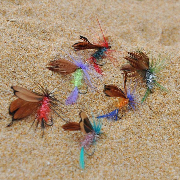 Planet Gates 12pcs Dry Flies Fly Fishing flies Kit Bass Salmon Trouts Flies Floating Fishing Lures Fishing Bait
