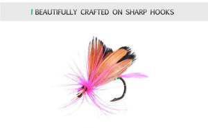 Planet Gates 12pcs Dry Flies Fly Fishing flies Kit Bass Salmon Trouts Flies Floating Fishing Lures Fishing Bait