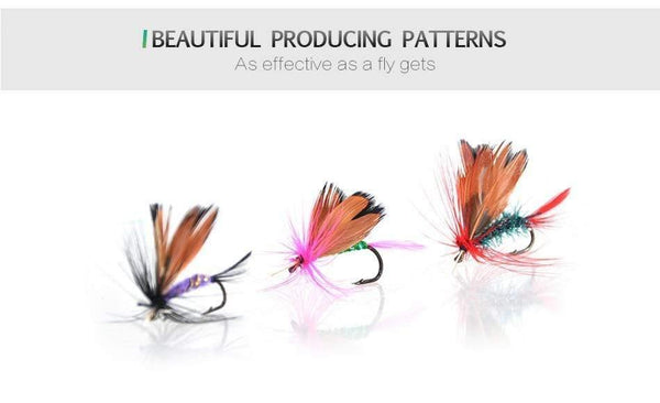 Planet Gates 12pcs Dry Flies Fly Fishing flies Kit Bass Salmon Trouts Flies Floating Fishing Lures Fishing Bait