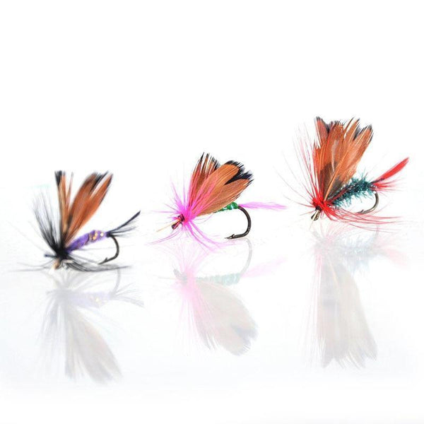 Planet Gates 12pcs Dry Flies Fly Fishing flies Kit Bass Salmon Trouts Flies Floating Fishing Lures Fishing Bait