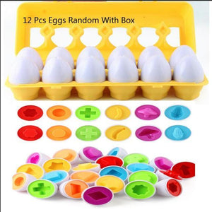 Planet Gates 12pcs Eggs Random Baby Montessori Learning Education Math Toy Smart Eggs Puzzle Shape Matching Toys Plastic Screw nut Building Blocks For Children