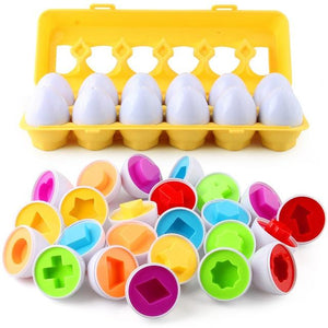 Planet Gates 12PCS EGGS with Box Montessori Toys Eggs Screws Match Game Wooden Puzzle 3D For Children Learning Education Math Toy Kids Baby Toys 1 to 2 Years