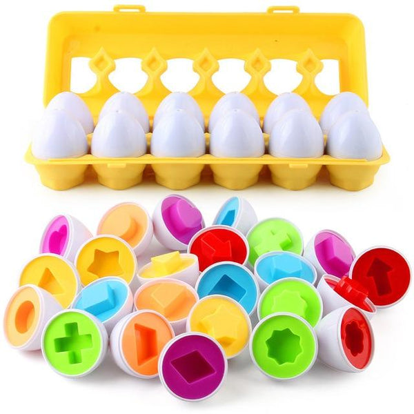 Planet Gates 12PCS EGGS with Box Montessori Toys Eggs Screws Match Game Wooden Puzzle 3D For Children Learning Education Math Toy Kids Baby Toys 1 to 2 Years
