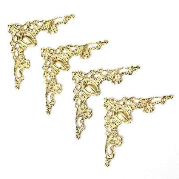 12Pcs Iron Jewelry Box Gift Wine Case Book Scrapbook Album Corner Decorative Protector Gold Silver Bronze