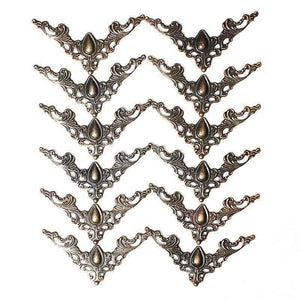 12Pcs Iron Jewelry Box Gift Wine Case Book Scrapbook Album Corner Decorative Protector Gold Silver Bronze